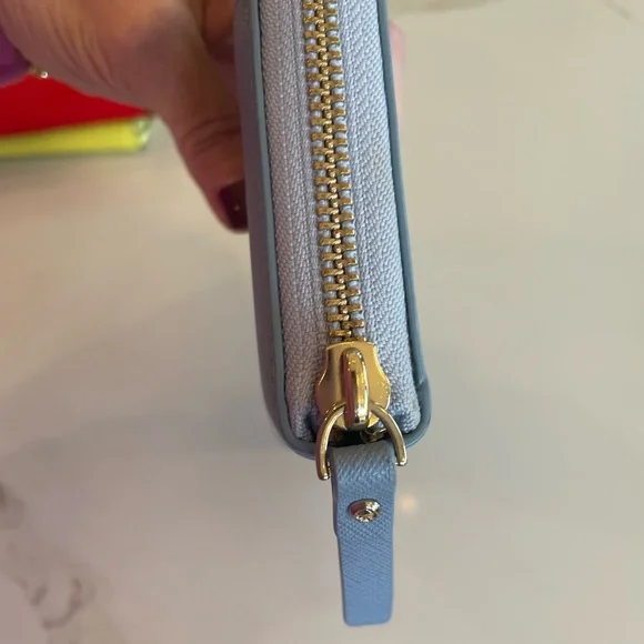 Kate Spade Light Blue Zip-Around Wallet - Picture 3 of 11